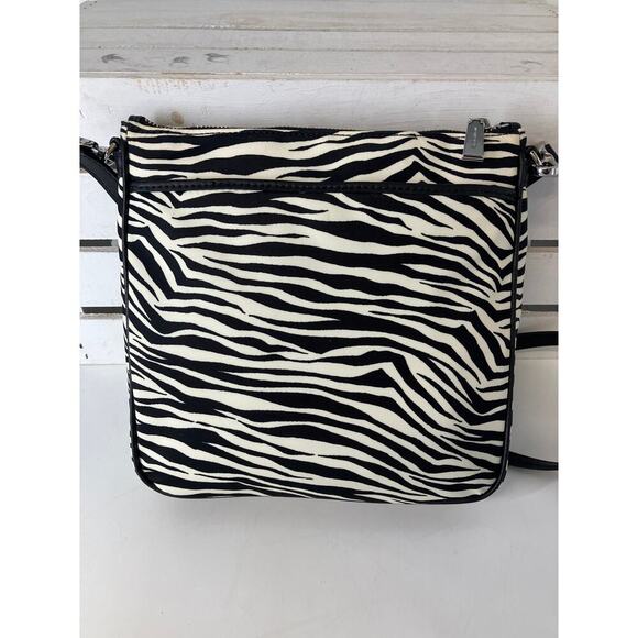 MICHAEL KORS NWT BLACK WHITE ANIMAL NYLON CROSSBODY BAG - Picture 4 of 16